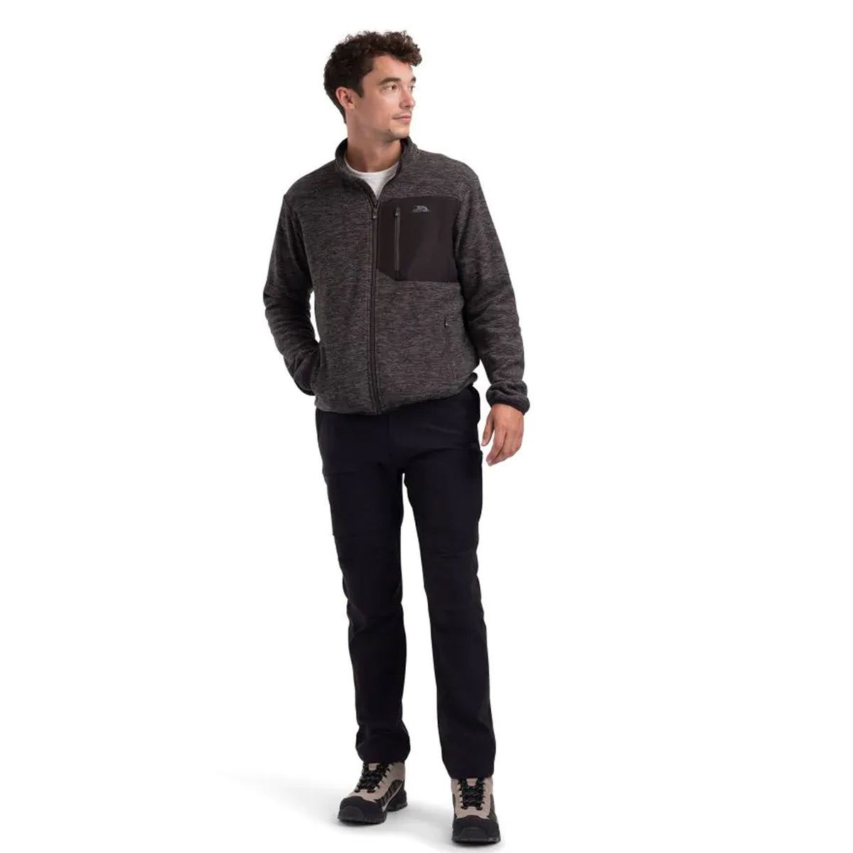 Charcoal - Pack Shot - Trespass Mens Cliff Fleece Jacket