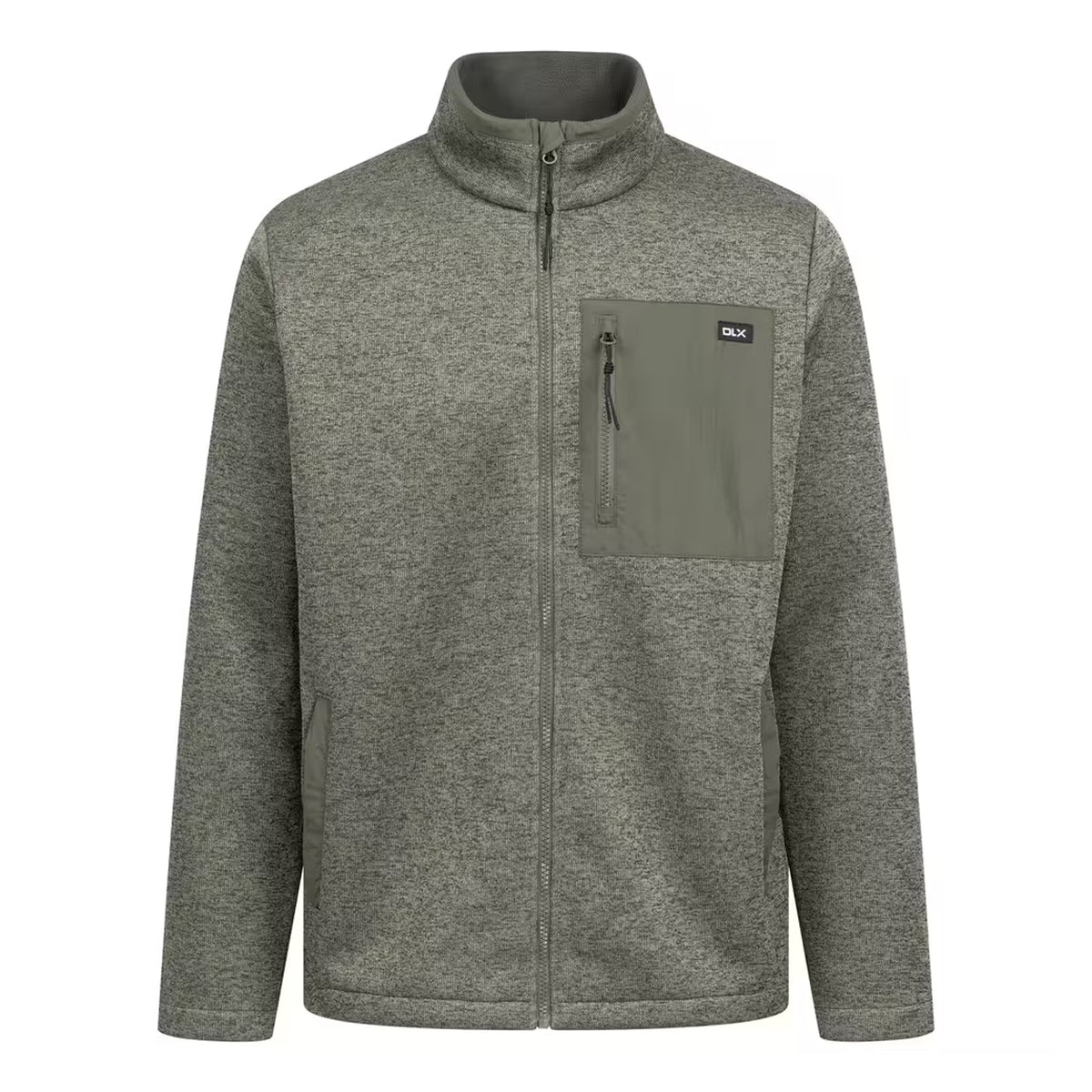 Moss Marl - Front - Trespass Mens Boyle DLX Fleece Jacket