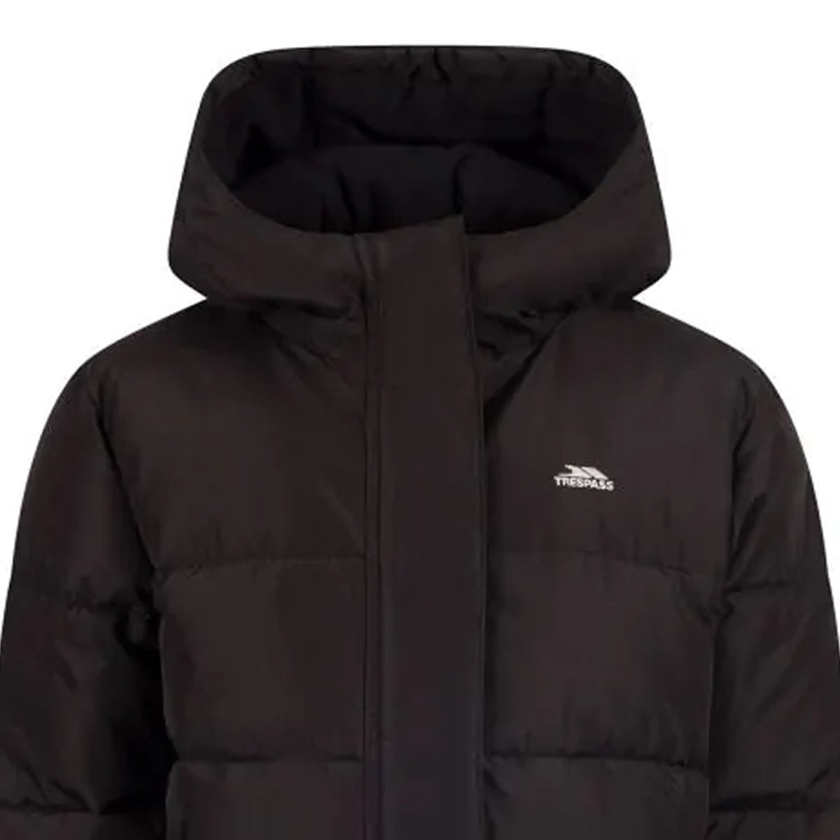 Black - Side - Trespass Childrens-Kids Northridge Long Length Padded Jacket
