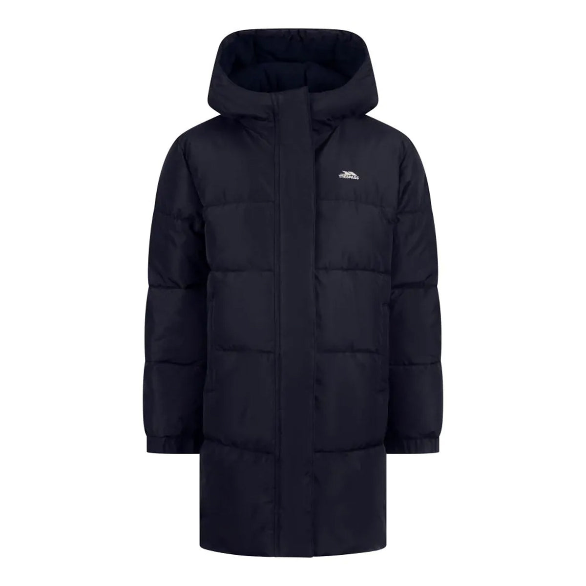 Navy - Front - Trespass Childrens-Kids Northridge Long Length Padded Jacket