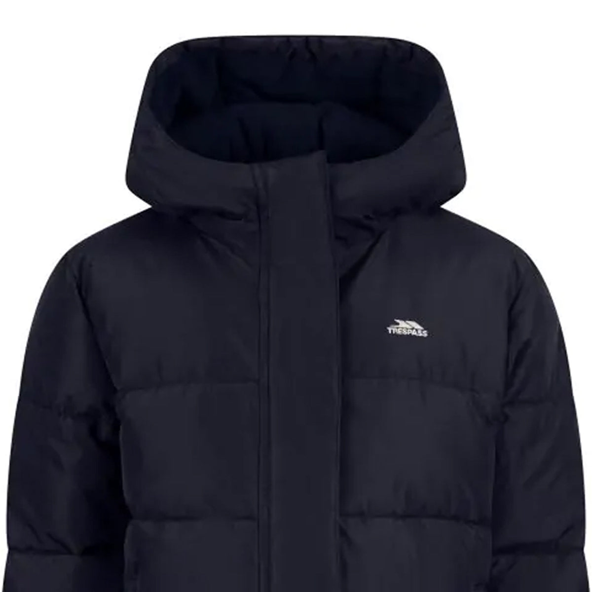 Navy - Side - Trespass Childrens-Kids Northridge Long Length Padded Jacket