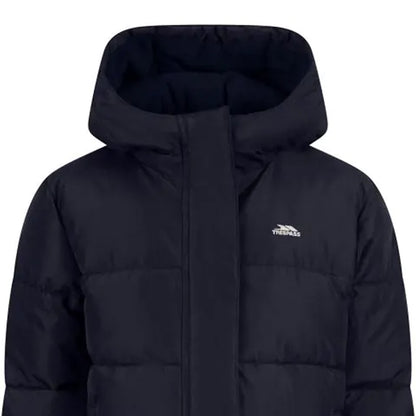 Navy - Side - Trespass Childrens-Kids Northridge Long Length Padded Jacket