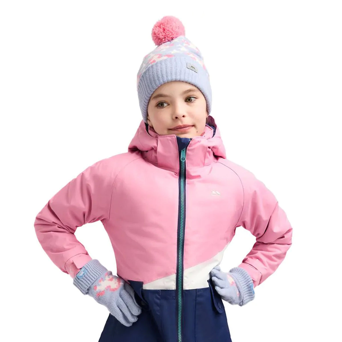 Light Blue - Side - Trespass Childrens-Kids Lirita Unicorn Beanie