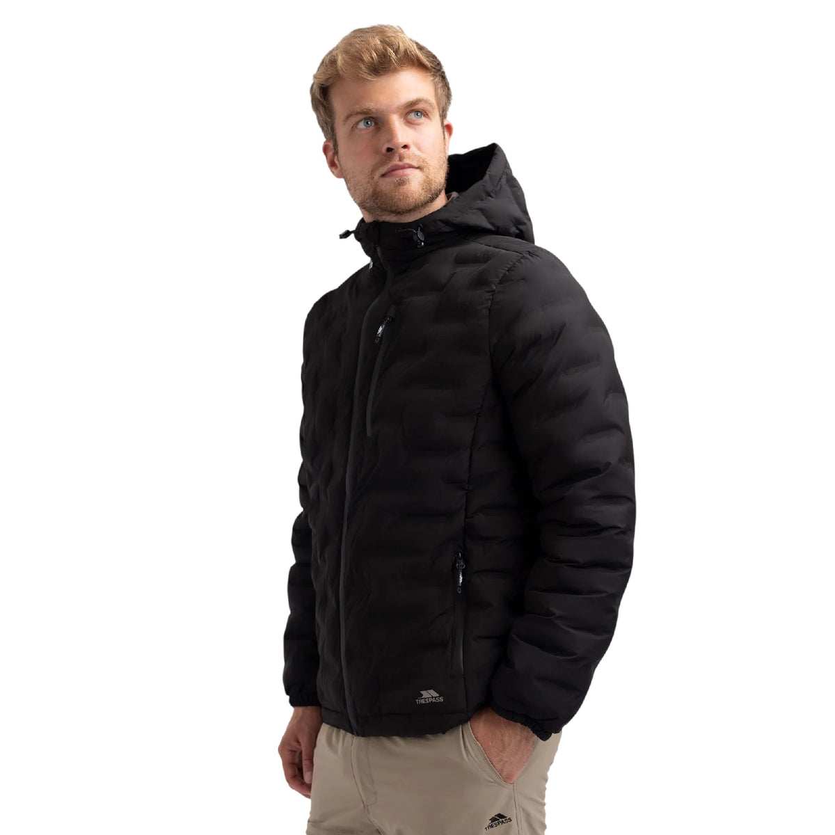 Black - Side - Trespass Mens Jaymes Waterproof Jacket