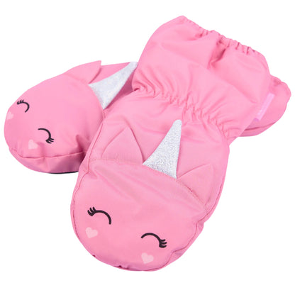 Pink - Close up - Trespass Girls Charm Ski Mittens
