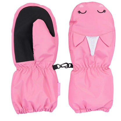 Pink - Front - Trespass Girls Charm Ski Mittens