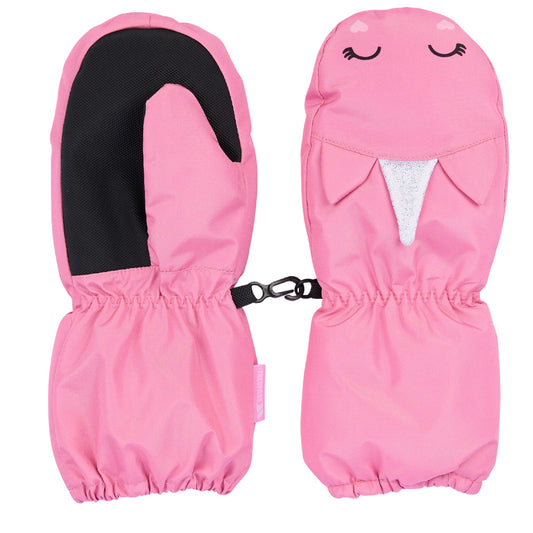 Pink - Front - Trespass Girls Charm Ski Mittens