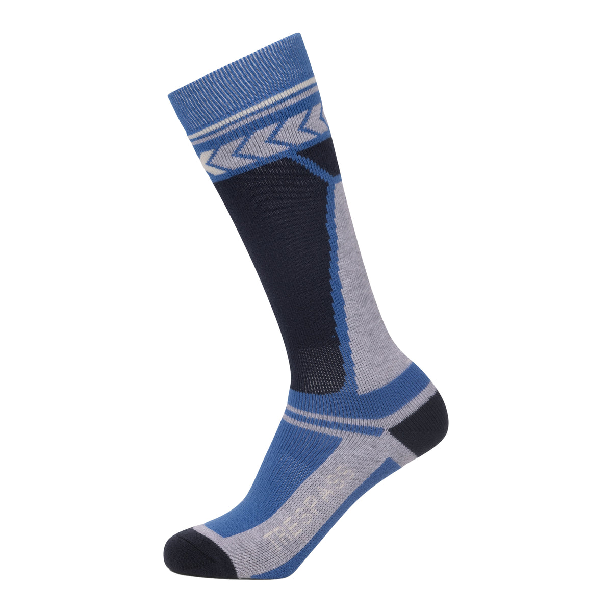 Blue-Navy - Side - Trespass Childrens-Kids Boreeze Ski Socks