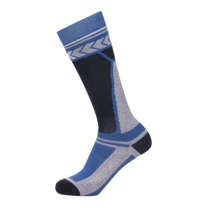 Blue-Navy - Side - Trespass Childrens-Kids Boreeze Ski Socks