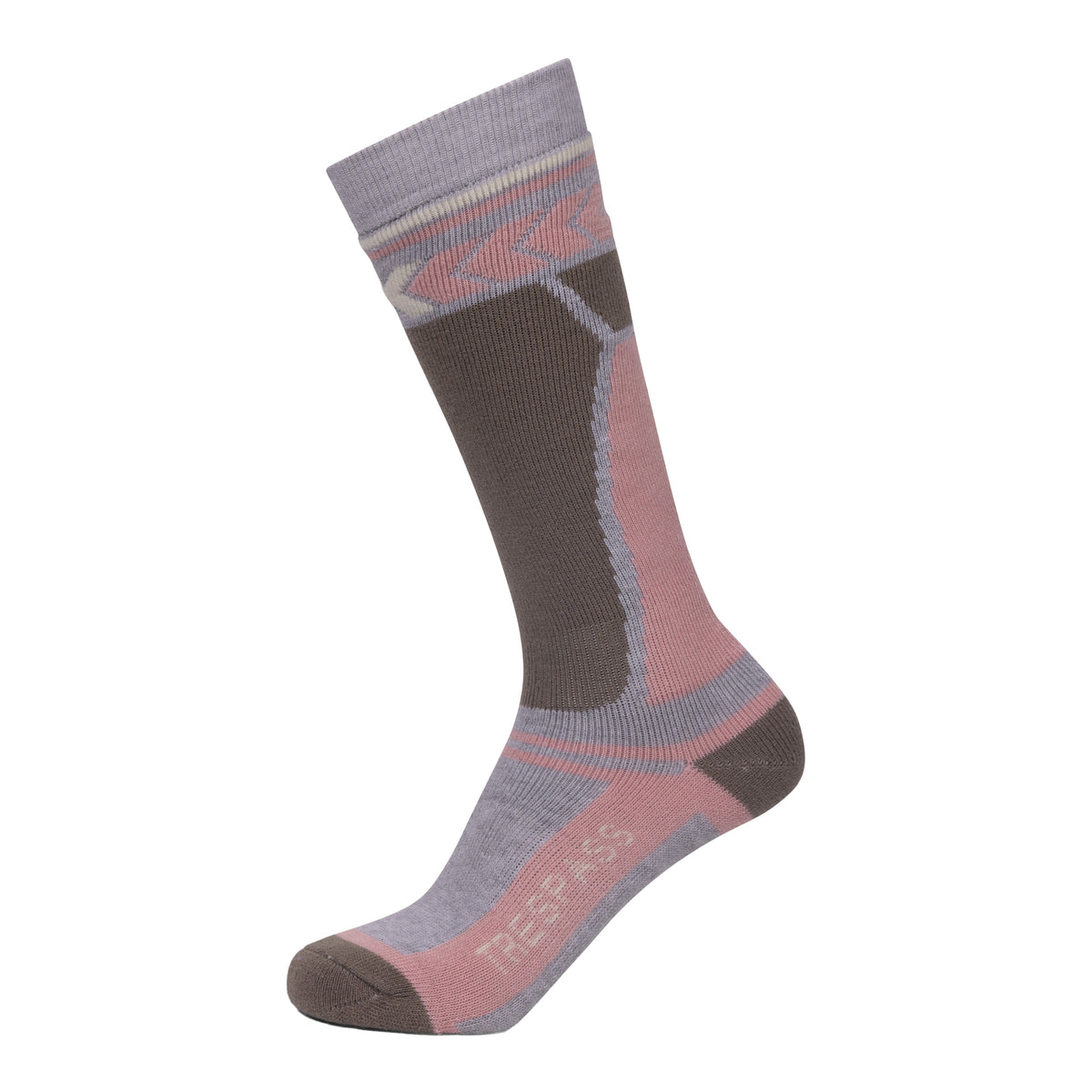 Pink-Wisteria - Side - Trespass Childrens-Kids Boreeze Ski Socks