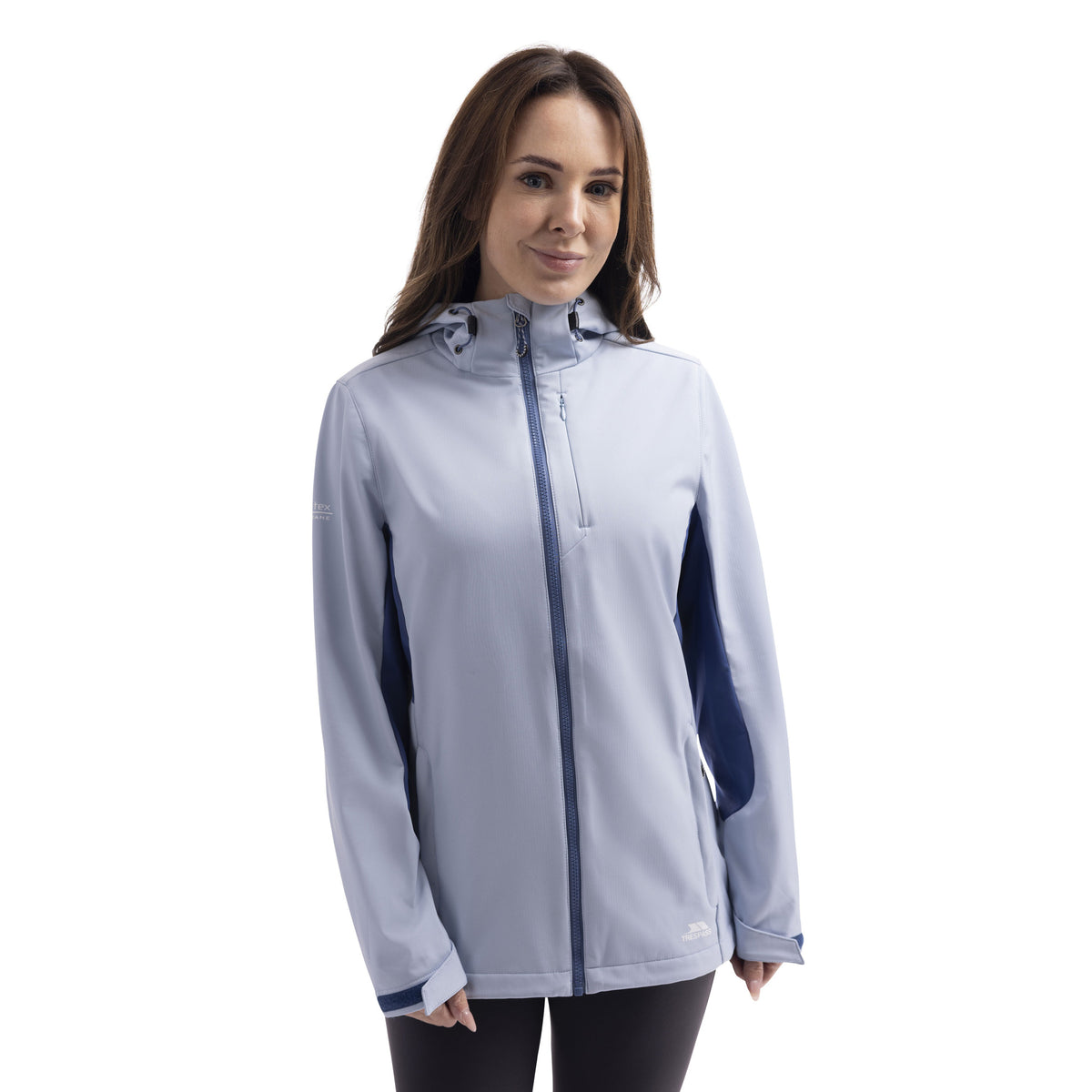 Blue Haze - Side - Trespass Womens-Ladies Yazmine Soft Shell Jacket