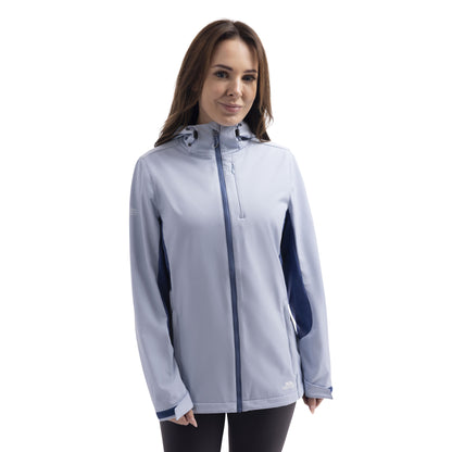 Blue Haze - Side - Trespass Womens-Ladies Yazmine Soft Shell Jacket