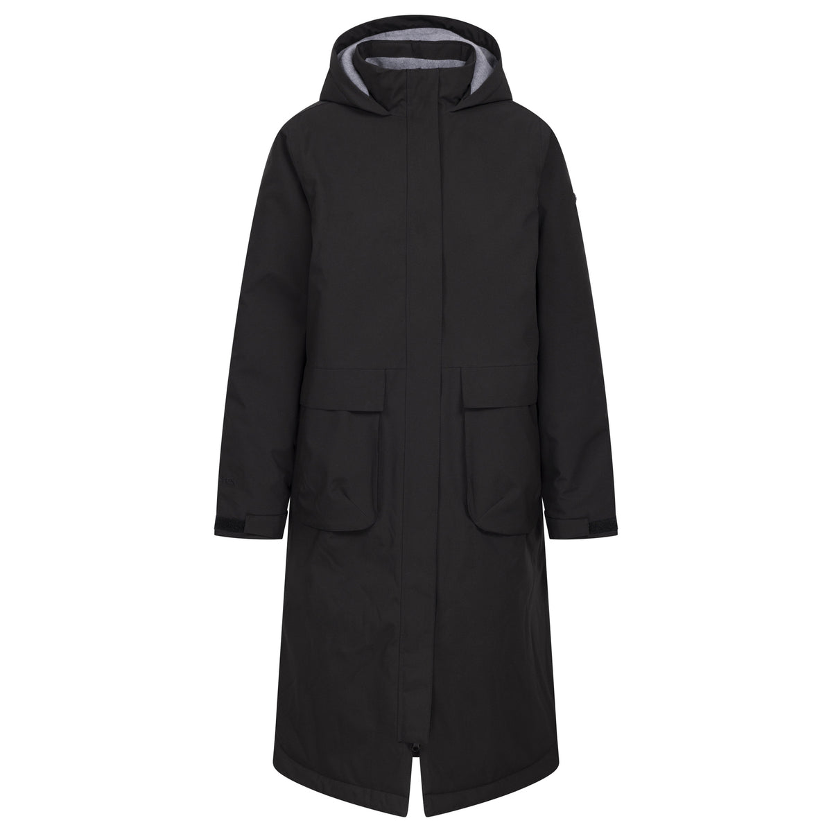 Black - Front - Trespass Womens-Ladies Abby Longline Waterproof Jacket