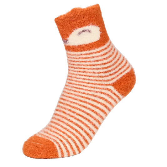 Orange - Back - Trespass Childrens-Kids Cosy Animal Face Socks