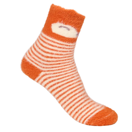 Orange - Front - Trespass Childrens-Kids Cosy Animal Face Socks