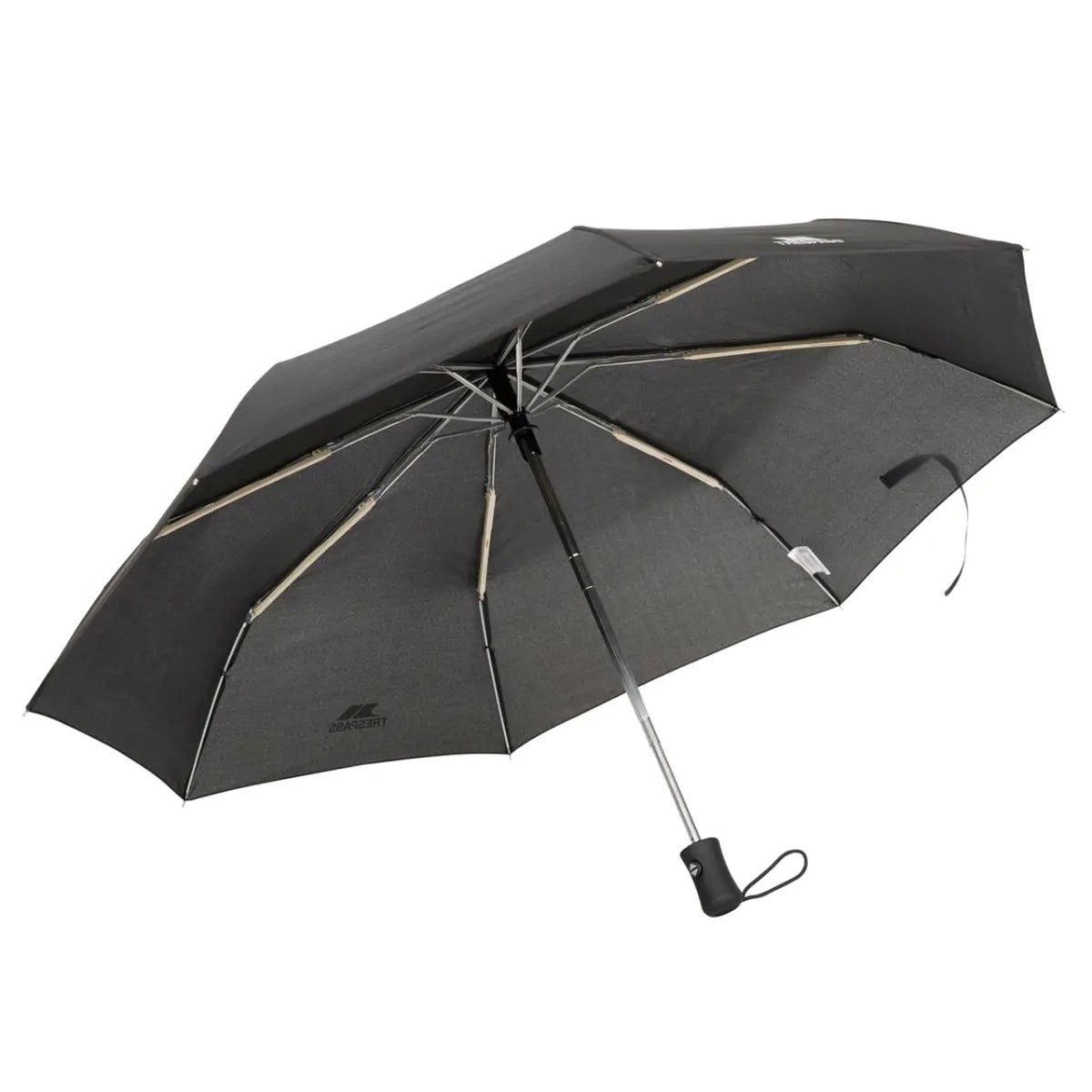 Black - Back - Trespass Stead Wind Resistant Folding Umbrella