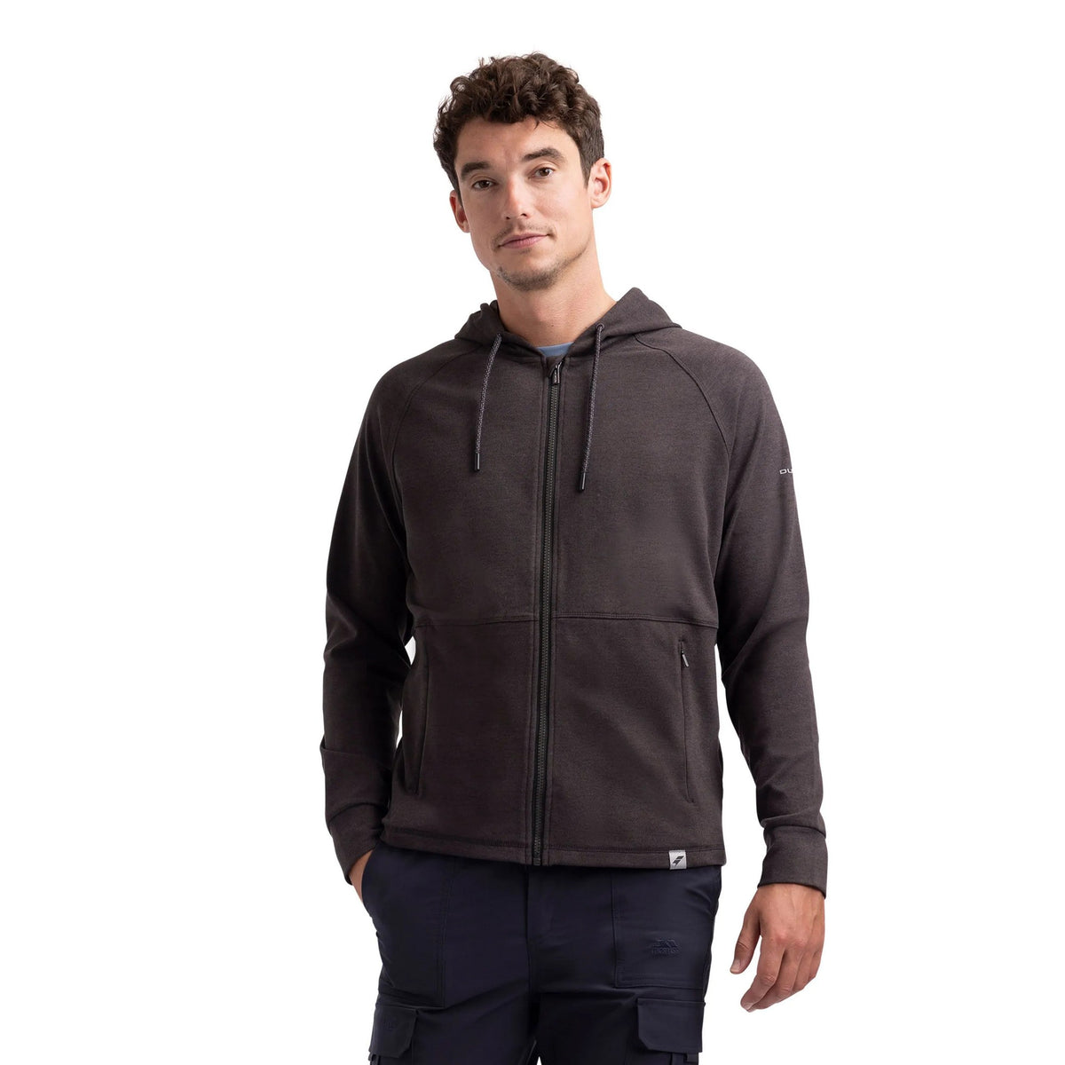 Black Marl - Pack Shot - Trespass Mens Rocky Active Full Zip Hoodie