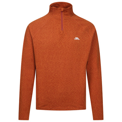 Rust Marl - Front - Trespass Mens Caster Half Zip Active Top