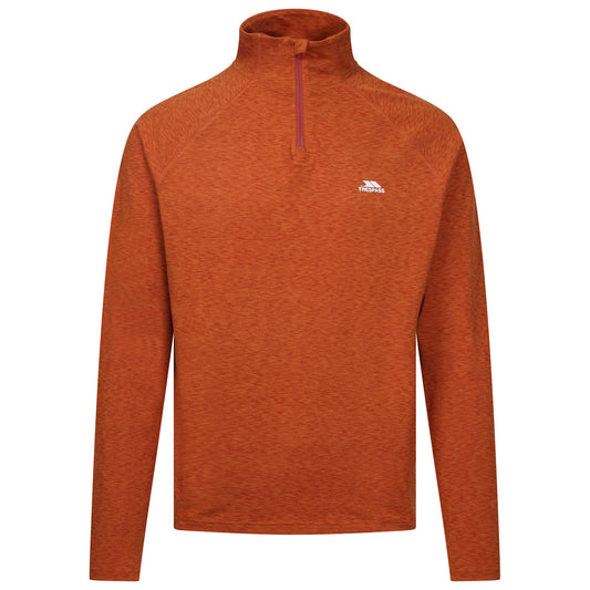 Rust Marl - Front - Trespass Mens Caster Half Zip Active Top