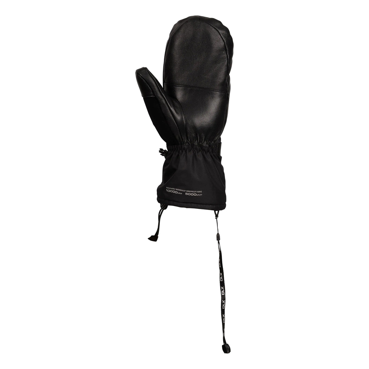 Black - Back - Trespass Unisex Adult Thoren DLX Goat Leather Ski Mittens