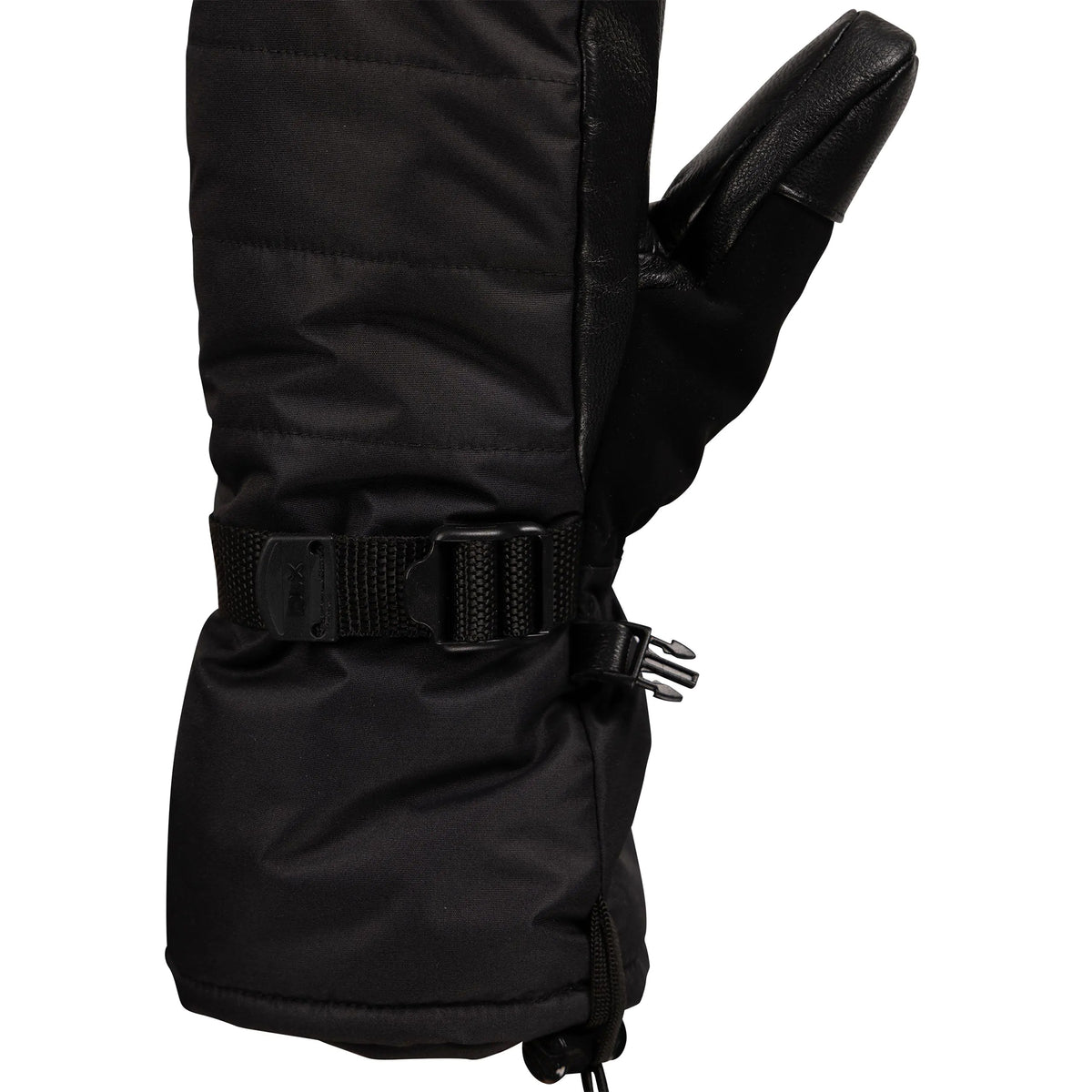 Black - Pack Shot - Trespass Unisex Adult Thoren DLX Goat Leather Ski Mittens