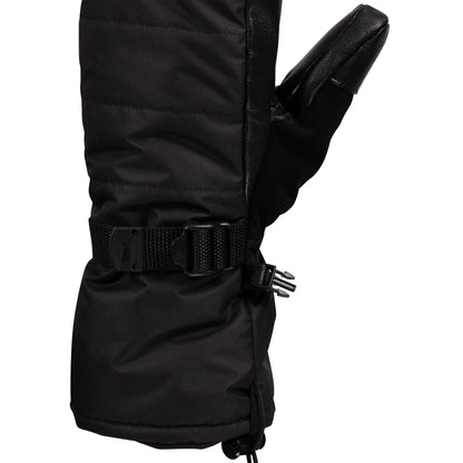 Black - Pack Shot - Trespass Unisex Adult Thoren DLX Goat Leather Ski Mittens