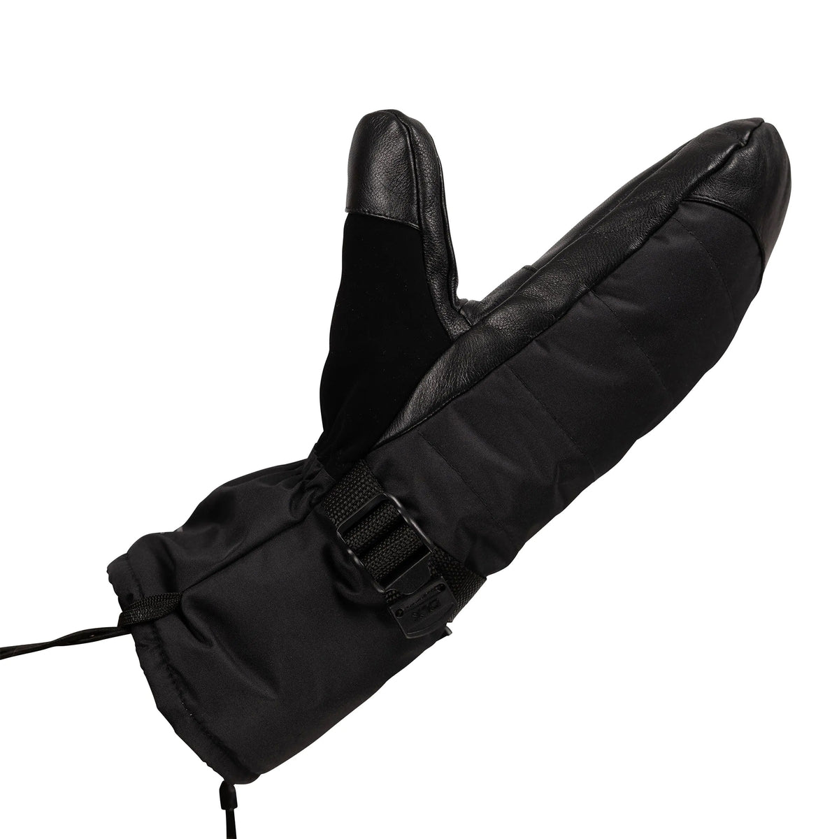 Black - Close up - Trespass Unisex Adult Thoren DLX Goat Leather Ski Mittens