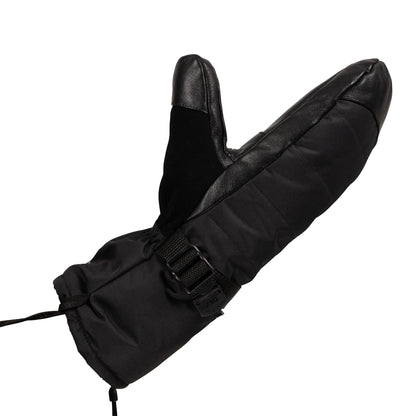 Black - Close up - Trespass Unisex Adult Thoren DLX Goat Leather Ski Mittens