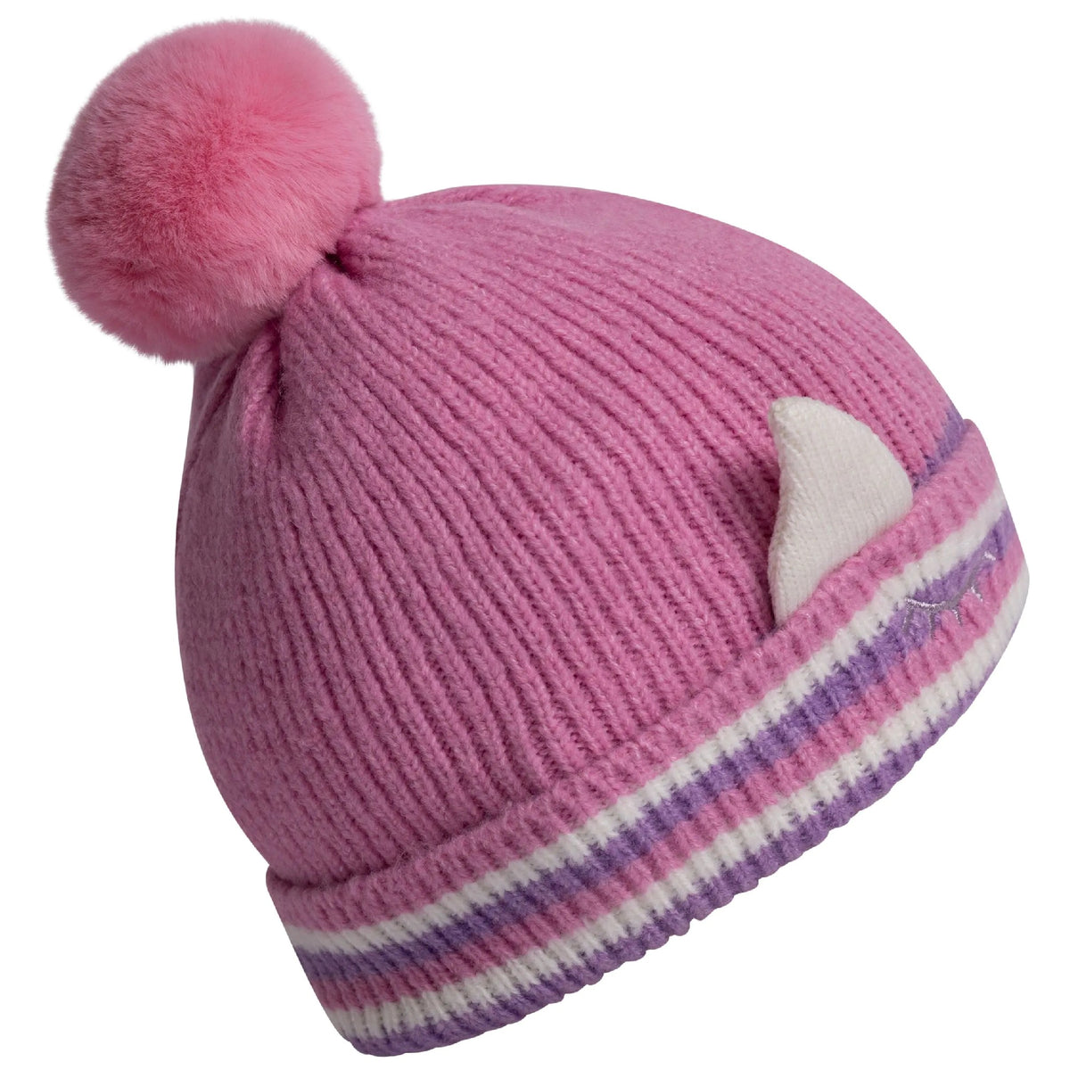 Light Pink - Side - Trespass Girls Magic Horn Fleece Lined Beanie