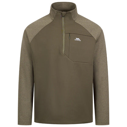 Dark Vine Marl - Front - Trespass Mens Eric Quarter Zip Active Top
