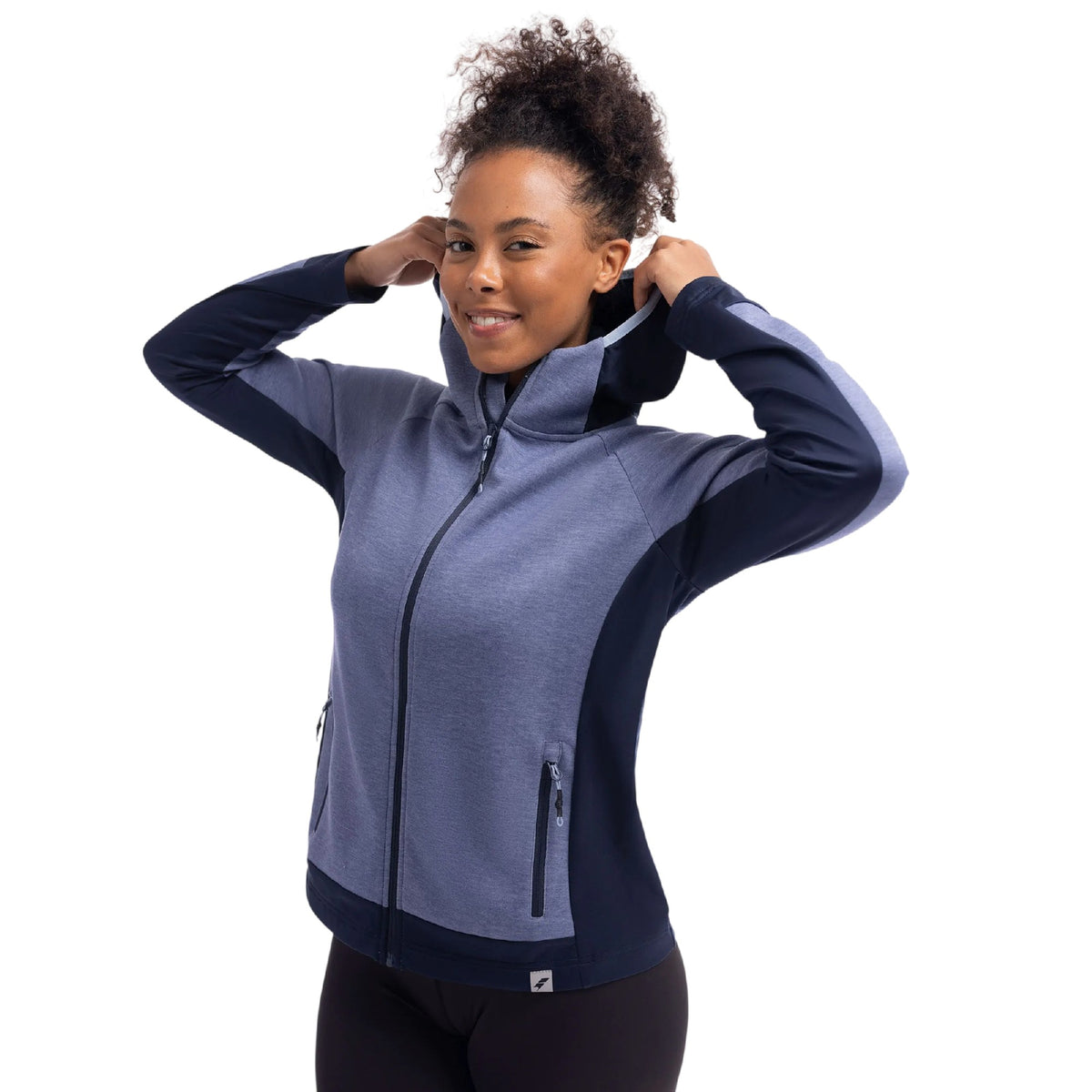 Indigo Tone Marl - Pack Shot - Trespass Womens-Ladies Sophy Active Full Zip Hoodie