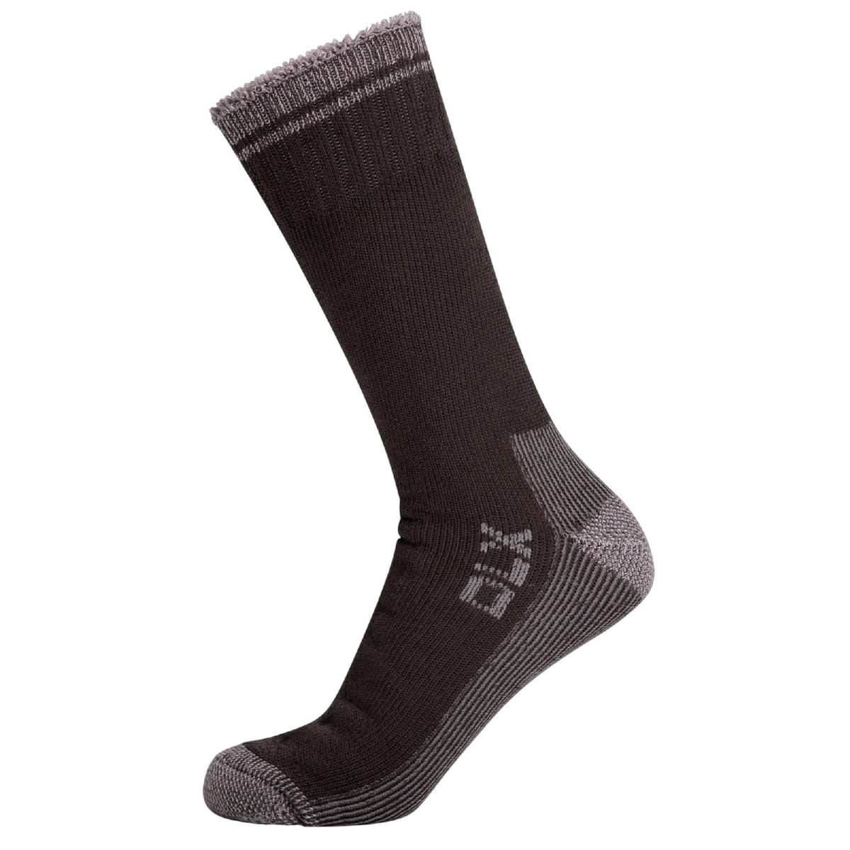 Charcoal - Side - Trespass Unisex Adult Brady Bamboo DLX Trekking Crew Socks
