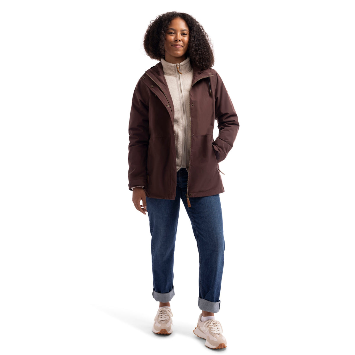 Mocha - Pack Shot - Trespass Womens-Ladies Kamila 3 in 1 Waterproof Jacket