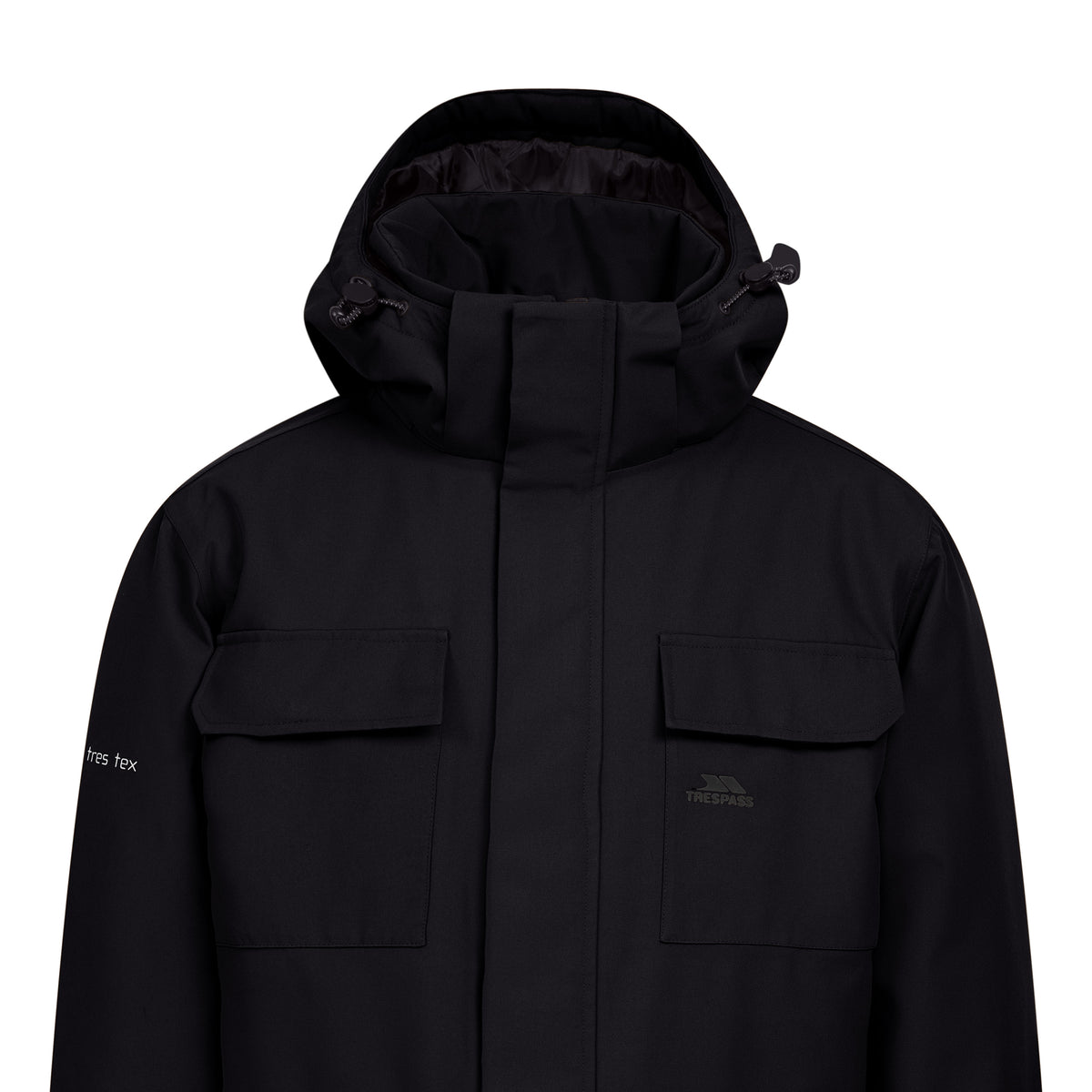 Black - Side - Trespass Mens Skerry Waterproof Jacket