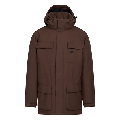 Dark Brown - Front - Trespass Mens Skerry Waterproof Jacket