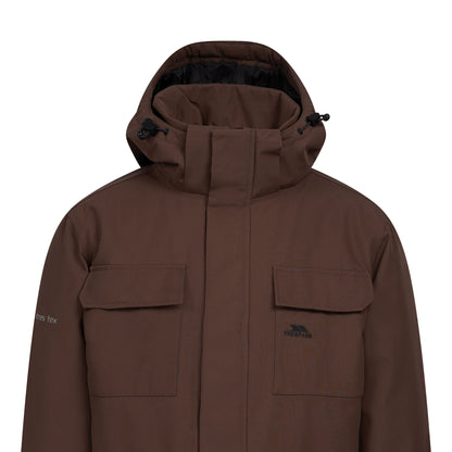 Dark Brown - Side - Trespass Mens Skerry Waterproof Jacket