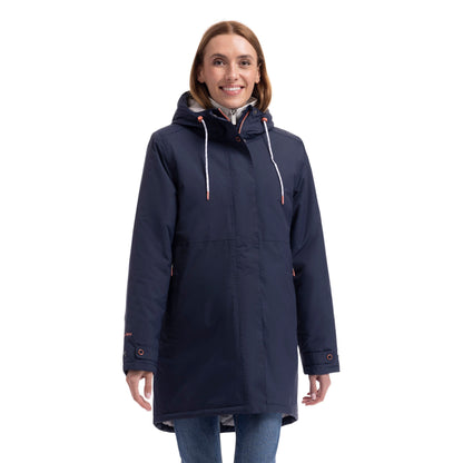 Navy - Front - Trespass Womens-Ladies Melissa Padded Waterproof Jacket
