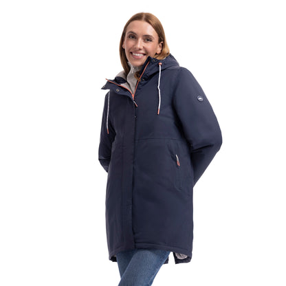 Navy - Side - Trespass Womens-Ladies Melissa Padded Waterproof Jacket