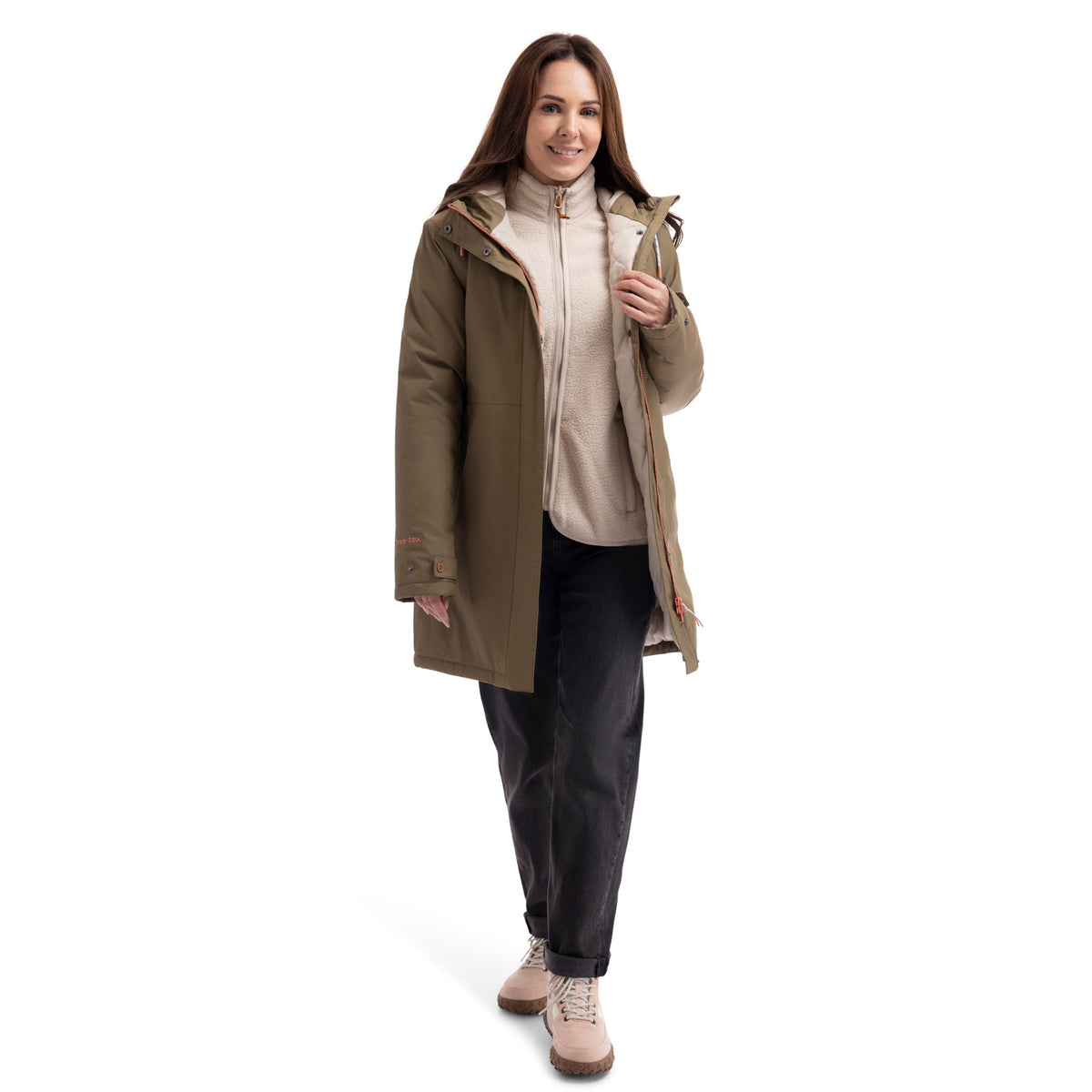 Light Khaki - Pack Shot - Trespass Womens-Ladies Melissa Padded Waterproof Jacket