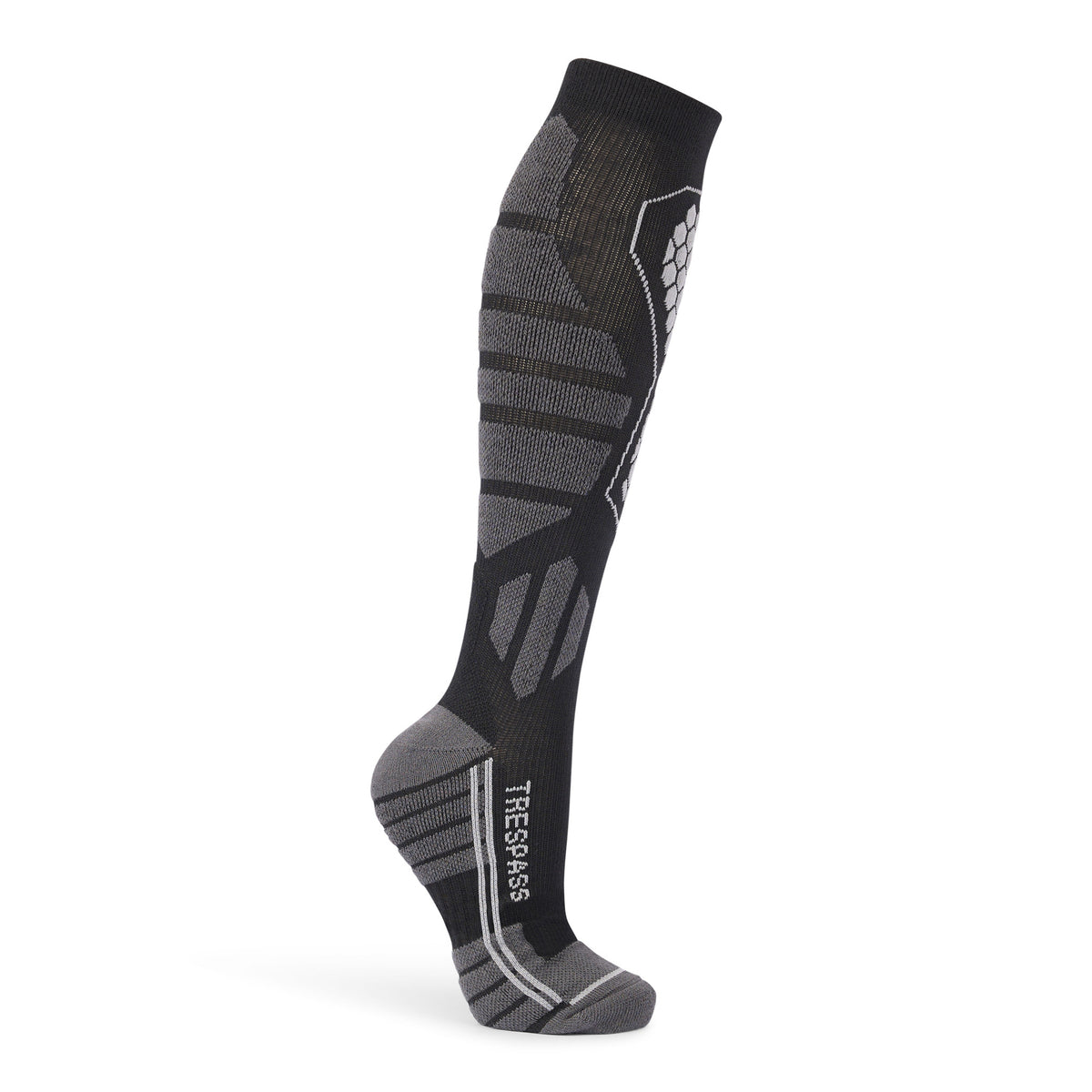 Black - Side - Trespass Unisex Adult Hacon Ski Socks