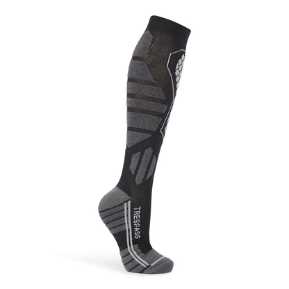 Black - Side - Trespass Unisex Adult Hacon Ski Socks