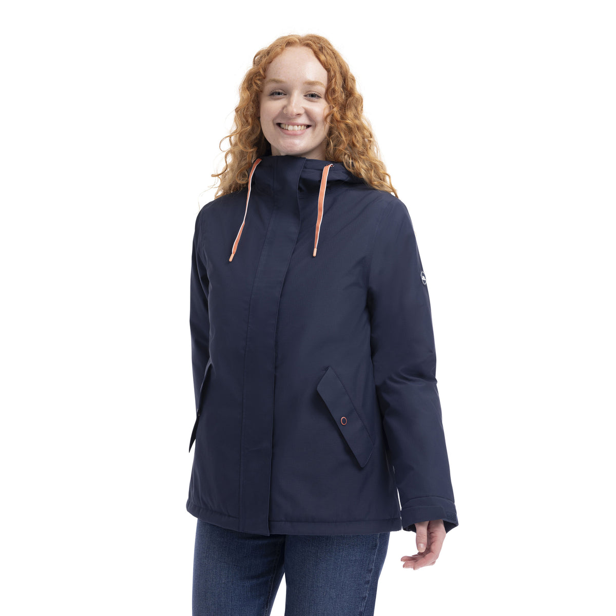 Navy - Side - Trespass Womens-Ladies Yulia Waterproof Jacket