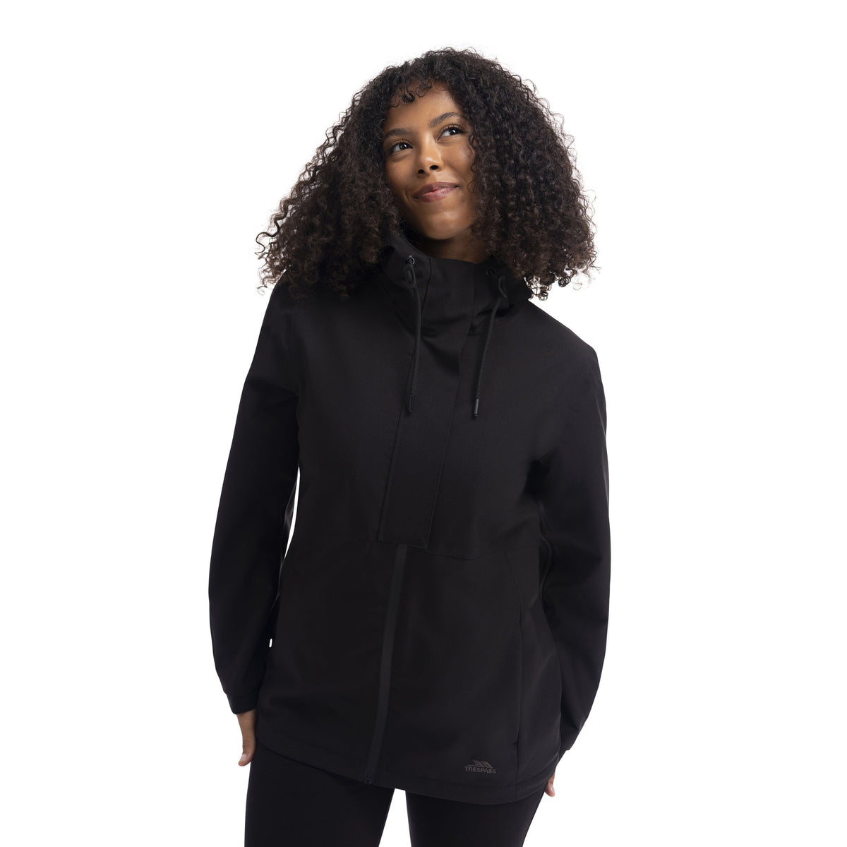 Black - Side - Trespass Womens-Ladies Jodie Waterproof Jacket