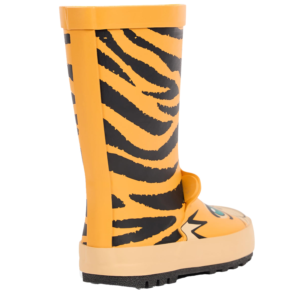 Yellow-Black - Back - Trespass Childrens-Kids Tiger Wellington Boots