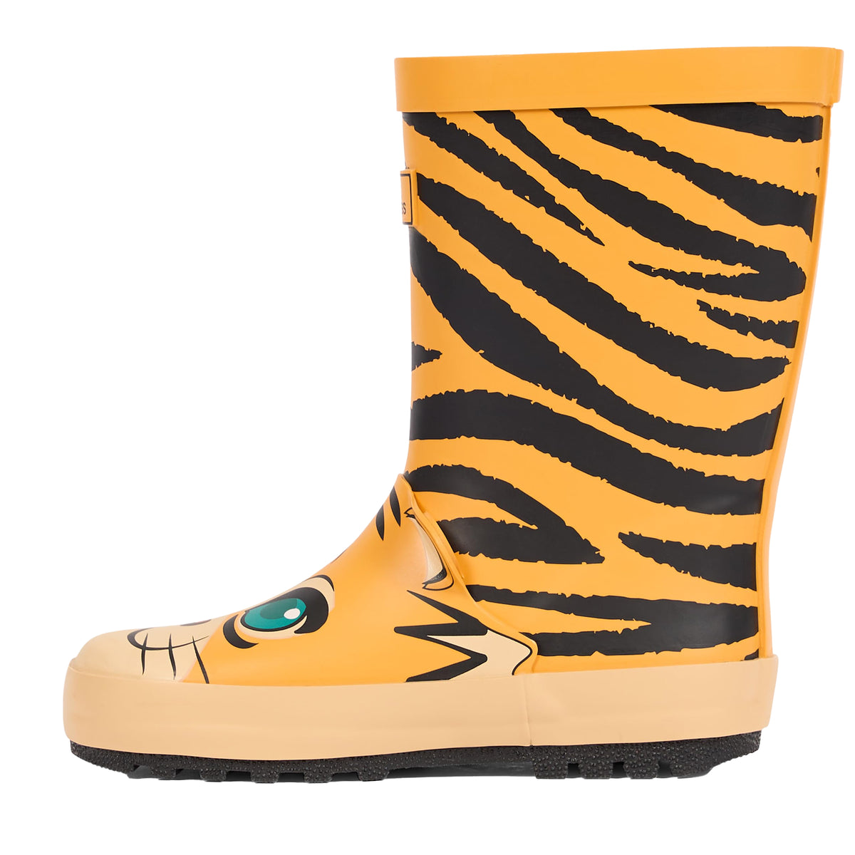 Yellow-Black - Side - Trespass Childrens-Kids Tiger Wellington Boots