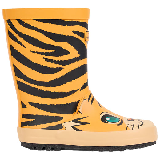 Yellow-Black - Front - Trespass Childrens-Kids Tiger Wellington Boots