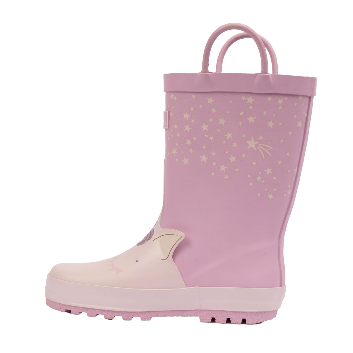Pink - Side - Trespass Childrens-Kids Unicorn Wellington Boots