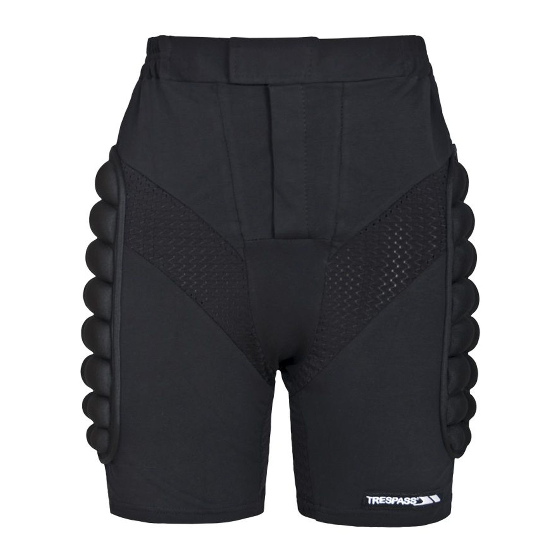 Black - Back - Trespass Mens Impact Padded Impact Shorts