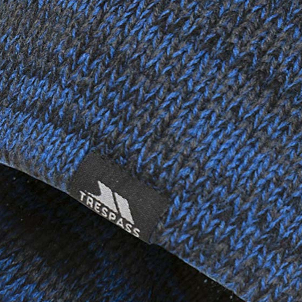 Blue Marl - Side - Trespass Mens Aneth Beanie Hat