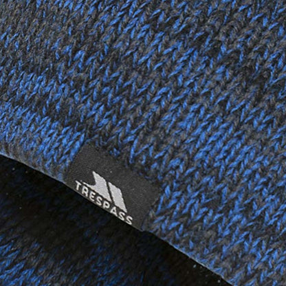 Blue Marl - Side - Trespass Mens Aneth Beanie Hat
